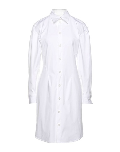 BOTTEGA VENETA Midi dress White 96% Cotton, 4% Elastane