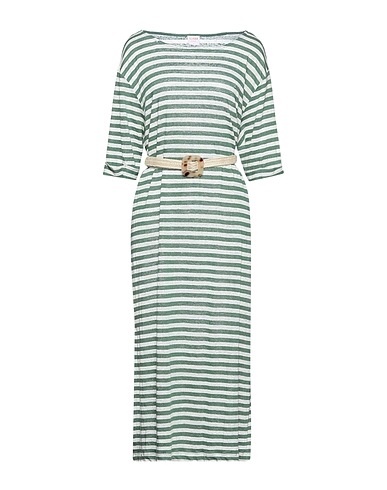 SUN 68 Midi-Kleid Grün 100% Leinen