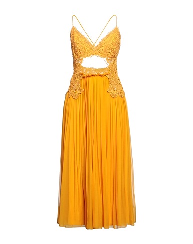 ALBERTA FERRETTI Vestito in Seta Giallo ocra 100% Seta
