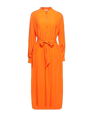 OTTOD'AME Midi dress Orange 70% Acetate, 30% Silk