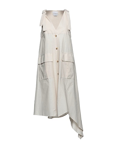 BALLANTYNE Midi dress Ivory 55% Linen, 45% Cotton