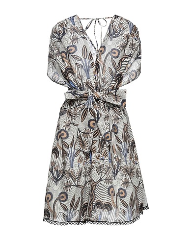 OTTOD'AME Short dress Light grey 100% Cotton