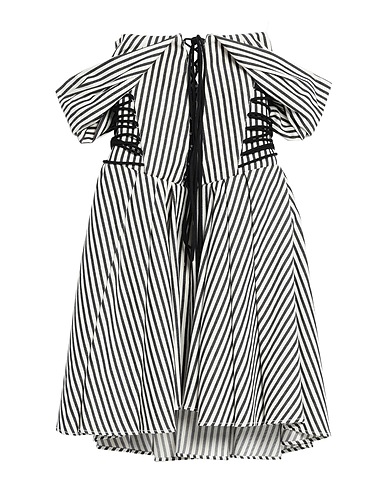PHILOSOPHY di LORENZO SERAFINI Kurzes Kleid Schwarz 62% Baumwolle, 37% Viskose, 1% Elastan