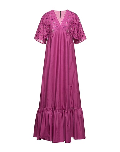 MANILA GRACE Long dress Mauve 100% Cotton