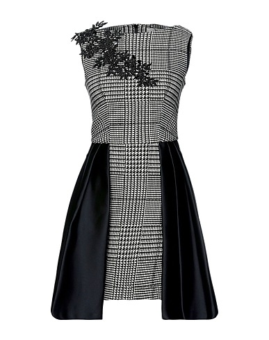 KI6? WHO ARE YOU? Short dress Black 100% Polyester, Acrylic, Wool, Metallic fiber, Other Fibres