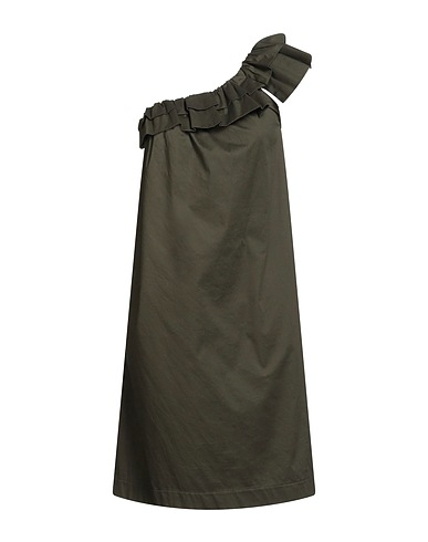 CROCHÈ Midi-Kleid Dunkelgrün 97% Baumwolle, 3% Elastan