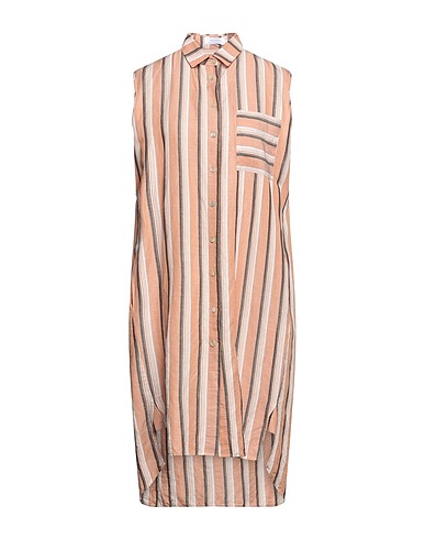 BARBA Napoli Short dress Camel 57% Linen, 40% Lyocell, 3% Silk