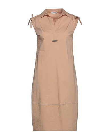 PESERICO Midi dress Beige 97% Cotton, 3% Elastane