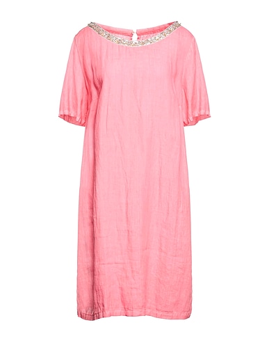 120% LINO Short dress Salmon pink 100% Linen