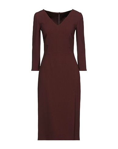 DOLCE&GABBANA Midi dress Chocolate brown 51% Viscose, 46% Acetate, 3% Elastane