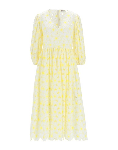 REDValentino Midi dress Yellow 65% Cotton, 35% Polyester