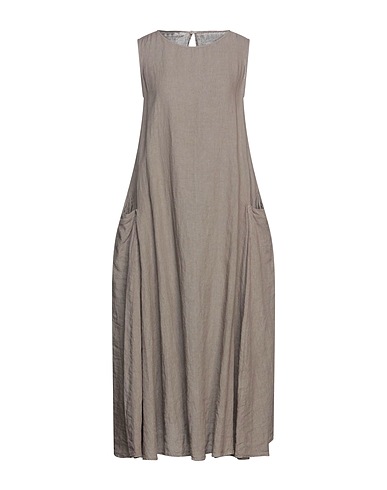 ROSSOPURO Midi dress Khaki 100% Linen