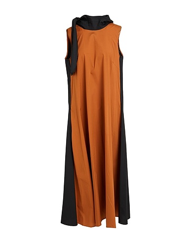 ROSSOPURO Vestito midi Marrone 100% Cotone