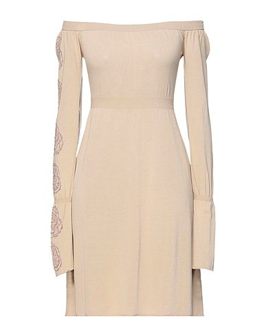 ANTONELLA RIZZA Short dress Beige 96% Viscose, 4% Meryl® Elite, Metallic fiber