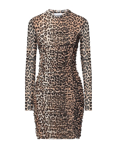 GANNI Minivestido Beige 94% Poliamida, 6% Elastán