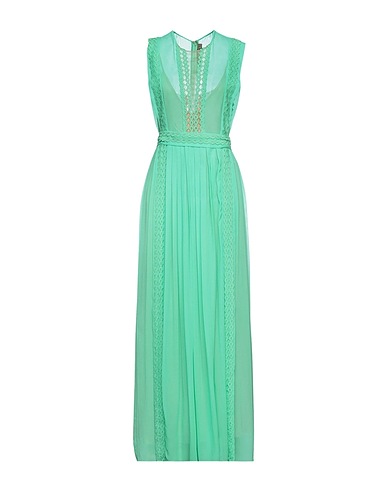 SIMONA CORSELLINI Long dress Light green 100% Viscose, Polyamide
