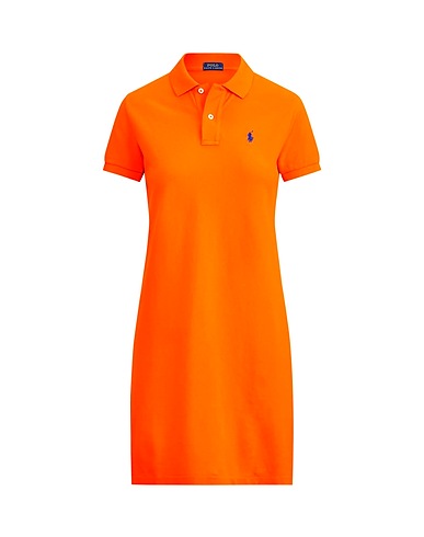POLO RALPH LAUREN Short dress COTTON MESH POLO DRESS
 Orange 100% Cotton