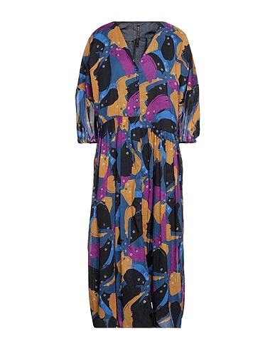 MANILA GRACE Long dress Slate blue 100% Cotton