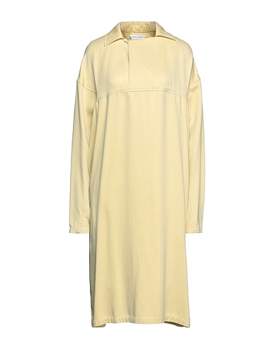 BOTTEGA VENETA Midi dress Pastel yellow 100% Silk