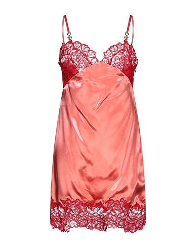 VERSACE Short dress Salmon pink 100% Viscose, Cotton