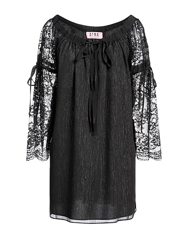 GINA GORGEOUS Short dress Black 100% Polyester, Viscose, Cotton