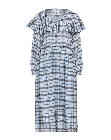 L' AUTRE CHOSE Midi dress Sky blue 100% Cotton