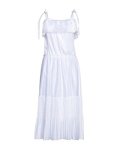 REDValentino Midi dress White 100% Polyester, Cotton, Viscose