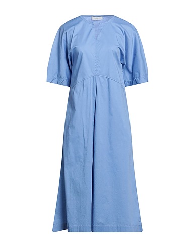 ALPHA STUDIO Midi dress Pastel blue 98% Cotton, 2% Elastane