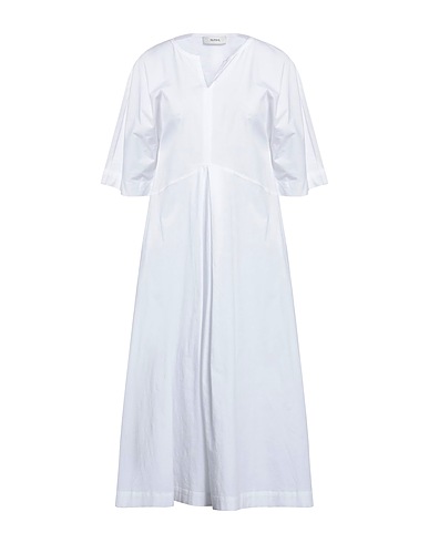 ALPHA STUDIO Midi dress White 98% Cotton, 2% Elastane