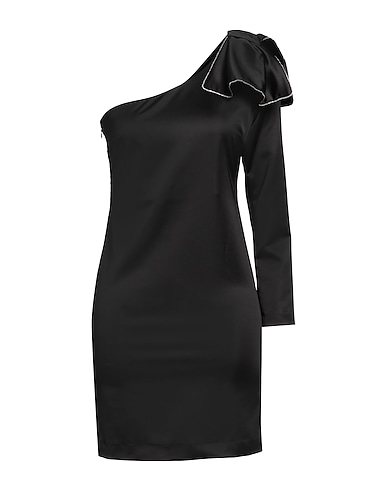 MARC ELLIS One-shoulder dress Black 97% Polyester, 3% Elastane