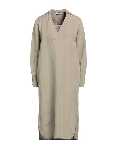 ALPHA STUDIO Midi dress Khaki 55% Linen, 45% Viscose