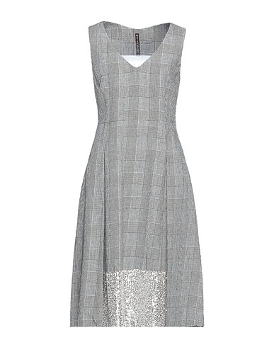 MANILA GRACE Midi dress Black 70% Cotton, 30% Linen, Polyester, Elastane