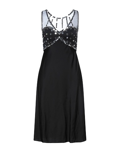 MOSCHINO Vestito midi Nero 96% Viscosa, 4% Elastan, Poliammide, Acrilico, Altre Fibre