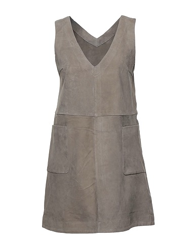 D'AMICO Kurzes Kleid Grau 100% Leder