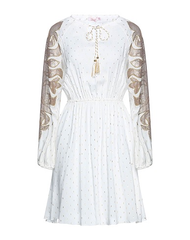 PIN UP STARS Short dress White 99% Viscose, 1% Lurex®