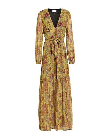 DONDUP Long dress Military green 100% Viscose