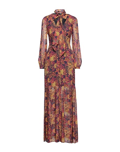 DONDUP Long dress Dark purple 100% Viscose