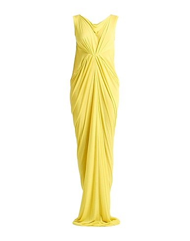 RICK OWENS Long dress Yellow 88% Viscose, 12% Silk