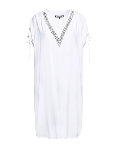 FISICO Vestito corto Bianco 65% Acetato, 35% Seta