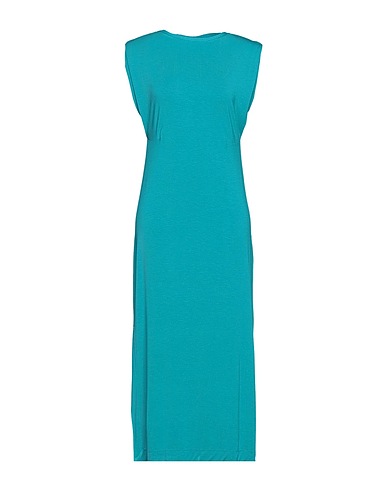 BIANCOGHIACCIO Midi dress Turquoise 96% Polyester, 4% Elastane