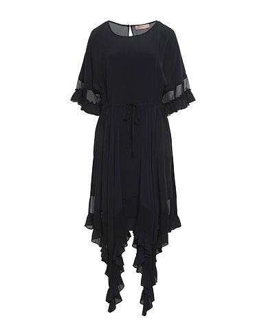 TWINSET Vestito midi Nero 66% Viscosa, 34% Seta, Madreperla