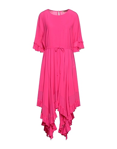 TWINSET Midi dress Fuchsia 66% Viscose, 34% Silk, Mother-of-pearl