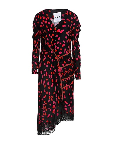KOCHÉ Office dress Black 100% Polyester, Polyamide, Ramie