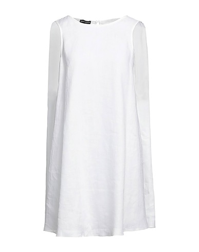 EMPORIO ARMANI Kurzes Kleid Weiß 100% Leinen