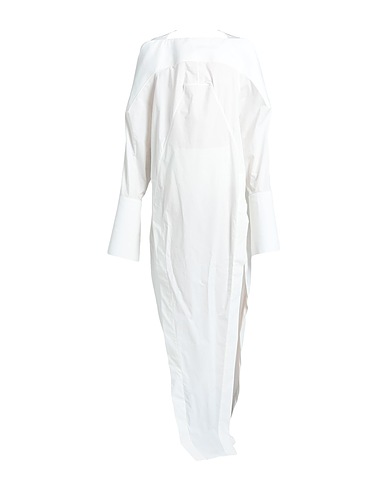 RICK OWENS Long dress White 89% Virgin Wool, 11% Polyamide