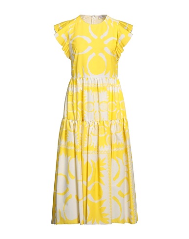 REDValentino Midi dress Yellow 65% Polyester, 35% Cotton