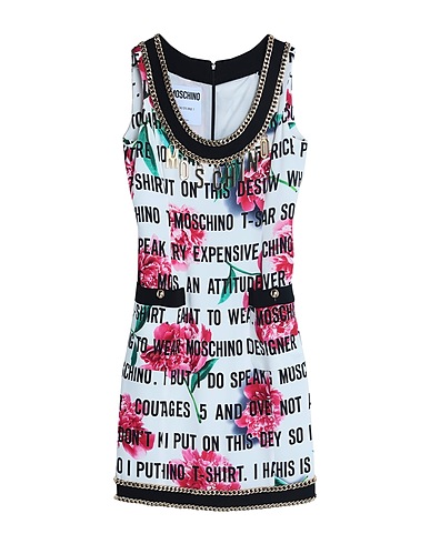 MOSCHINO Sheath dress White 94% Viscose, 6% Elastane