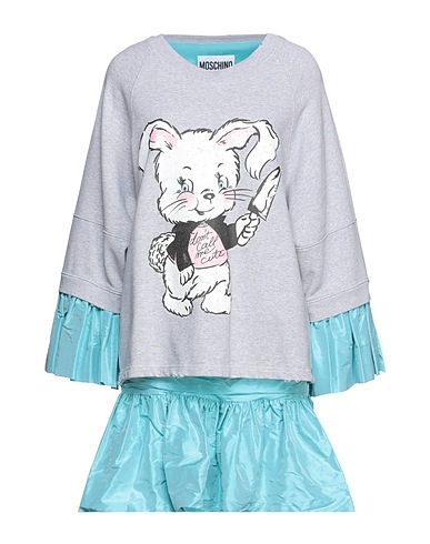 MOSCHINO Short dress Grey 100% Silk, Cotton