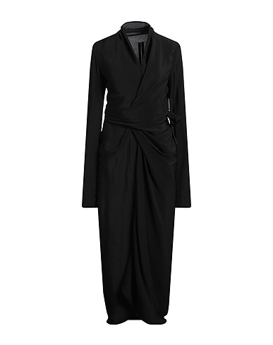 RICK OWENS Midi dress Black 62% Acetate, 38% Silk