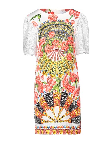 CLIPS MORE Short dress White 100% Viscose, Polyester